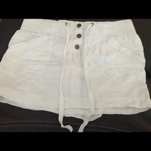 White mini skirt